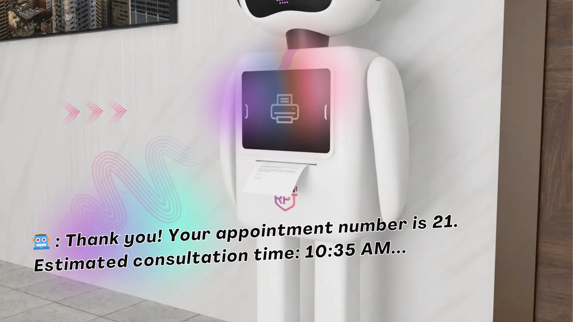 Instant Appointment Confirmation & Printout - Pulse tech AI Receptionist Robot