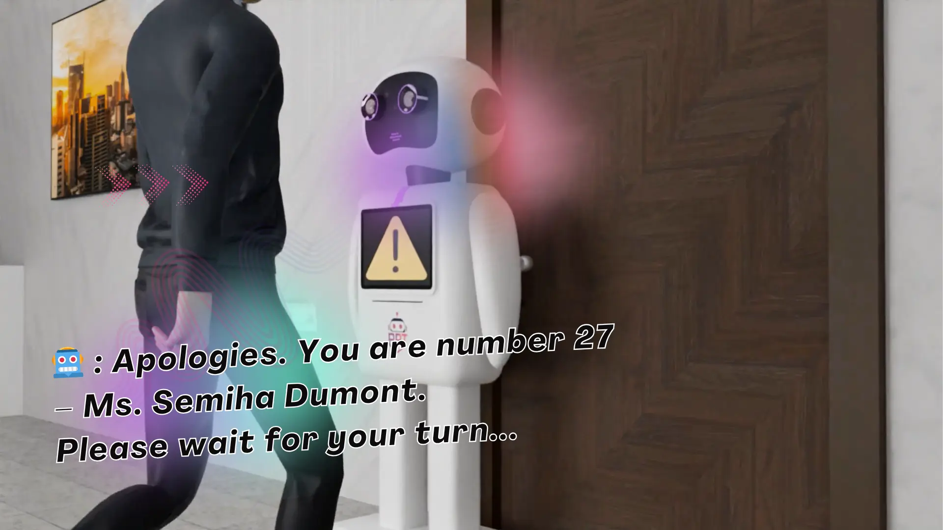 Queue Jump Prevention with Staff Alerts - Pulse tech AI Receptionist Robot